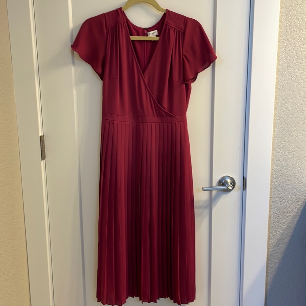 J Crew fuchsia pleated dress